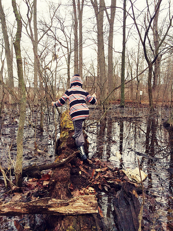 Boy and pond