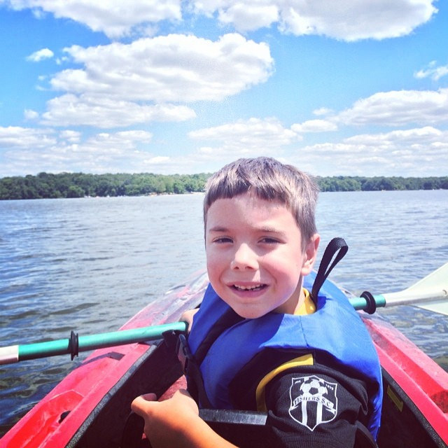 kayak with kids.