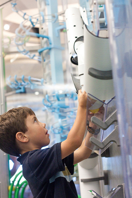 Reaction Contraption in Playscape. Children's Museum Indianapolis