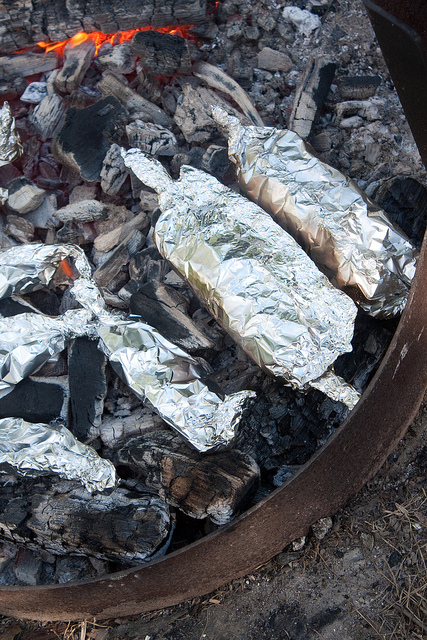 cooking over campfire