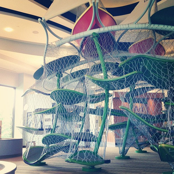 Pond Climber in the brand new Playscape at The Children's Museum. Such a beautiful space!
