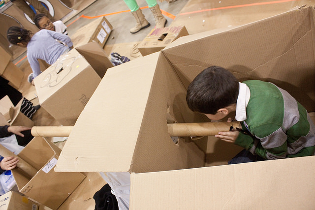 Cardboard playground at Chicago Toy & Game Fair